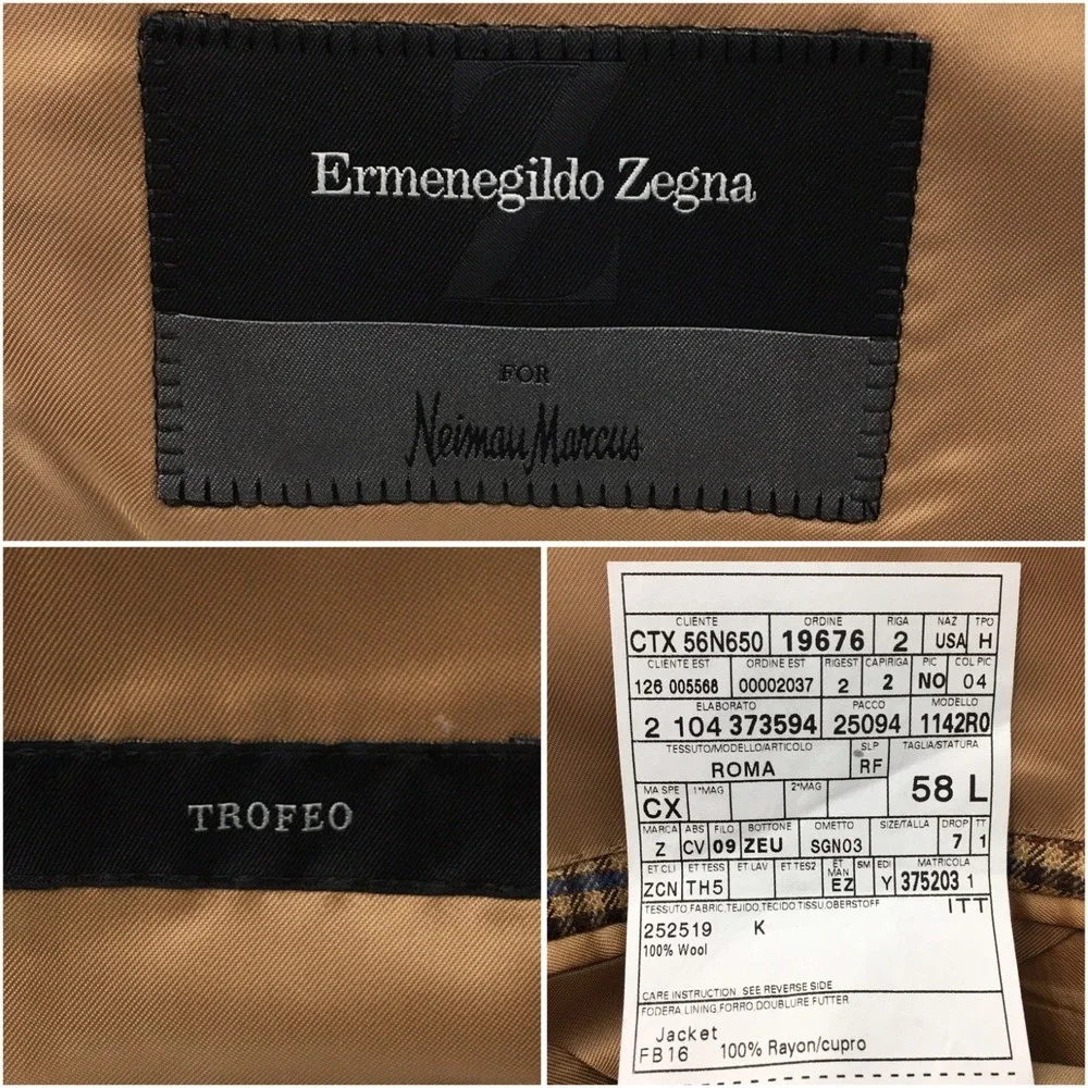 ERMENEGILDO ZEGNA Mens Blazer Sport Coat Casual Jacket Size 46L Wool Suit - Picture 10 of 12